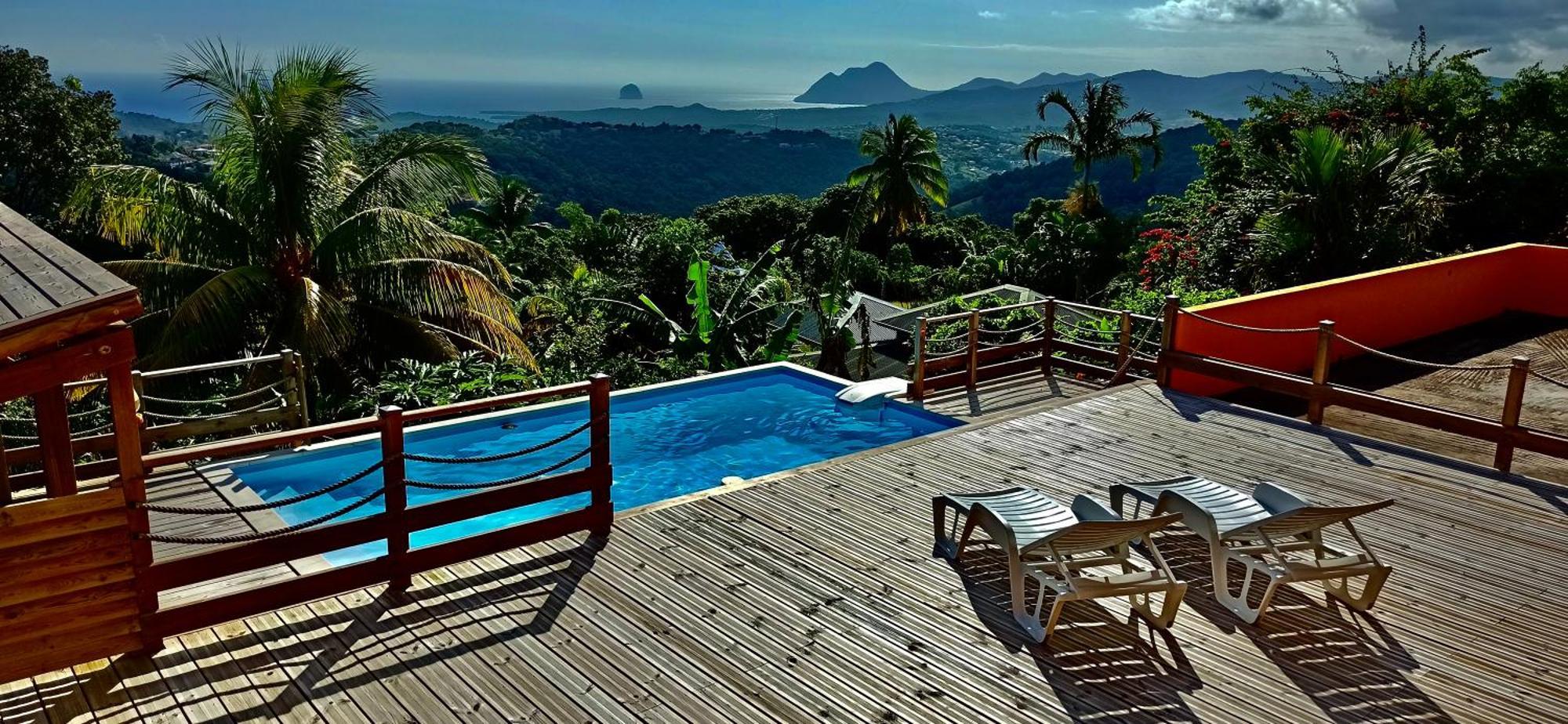 Villa Cosaroe 6-14 Pers Piscine Et Superbe Vue Mer Panoramique Riviere-Salee Luaran gambar